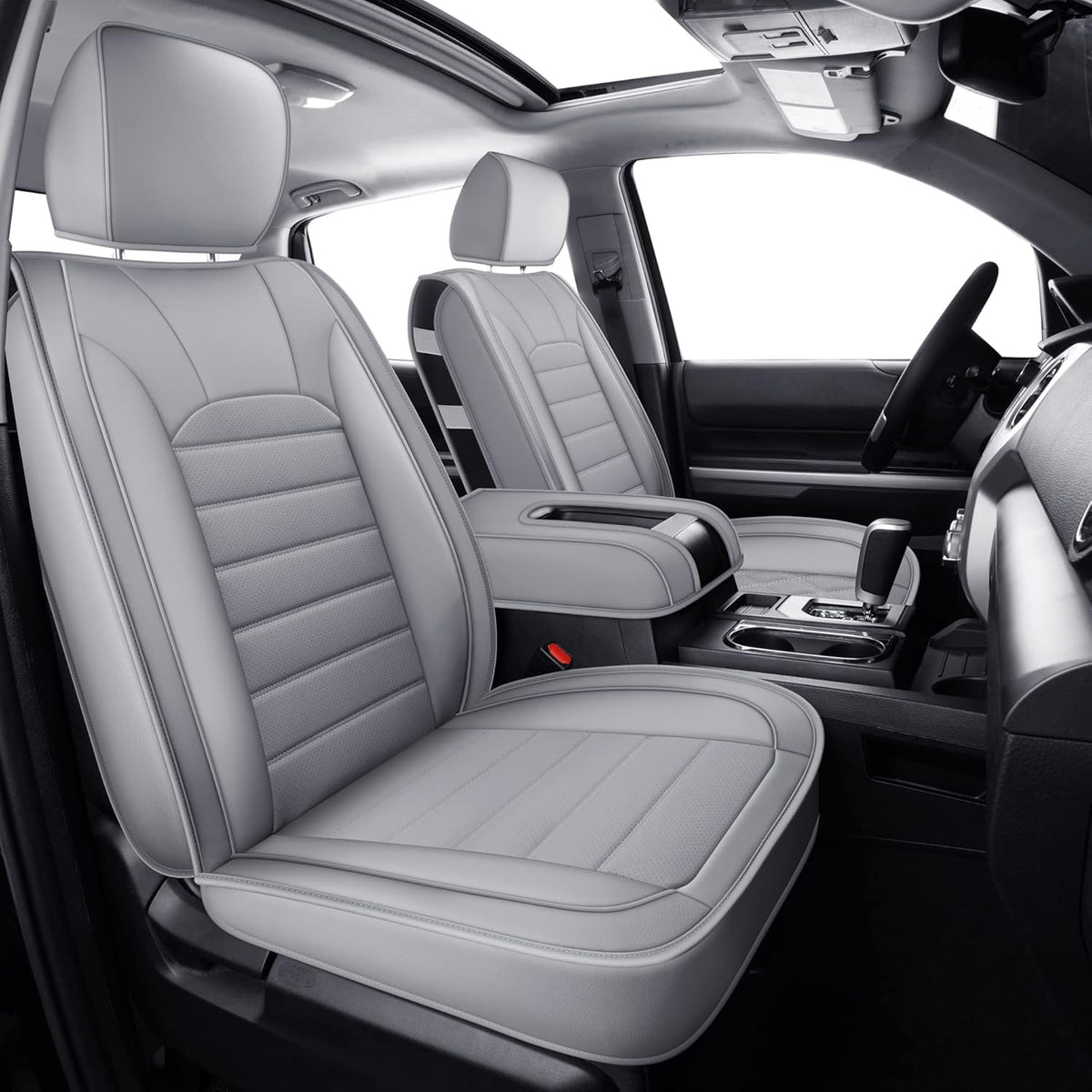 Black Rear Waterproof Faux Leather Seat Covers L162