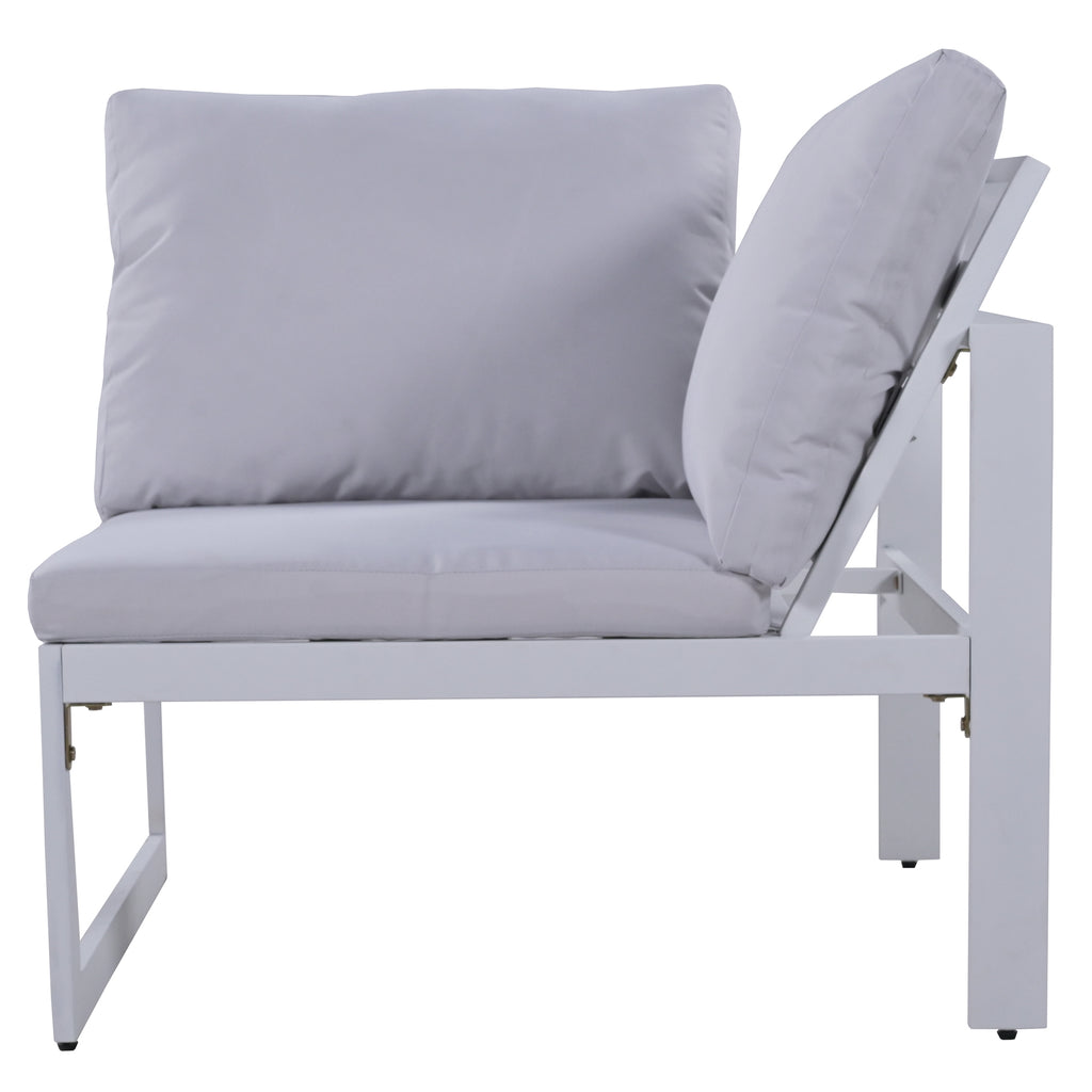 Industrial Style Outdoor Sofa Combination Set with 2 Love Sofa, 1 Single Sofa, 1 Table, 2 Bench K5966