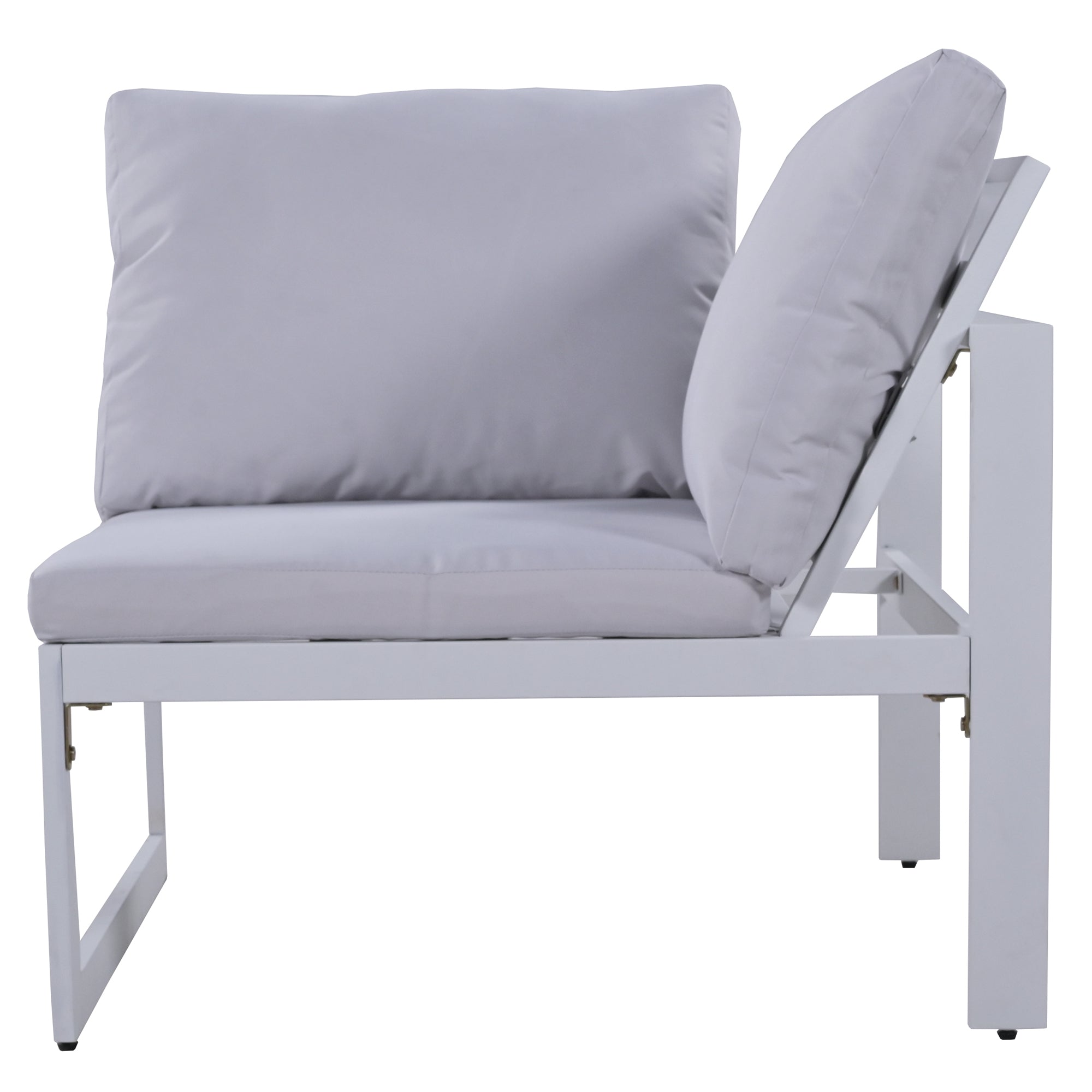 Industrial Style Outdoor Sofa Combination Set with 2 Love Sofa, 1 Single Sofa, 1 Table, 2 Bench K5966