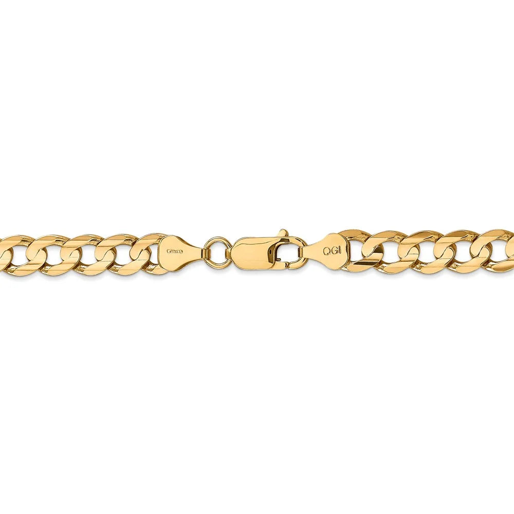 14kt Yellow Gold 22 inch Open Concave Curb Chain with Lobster Clasp L828773