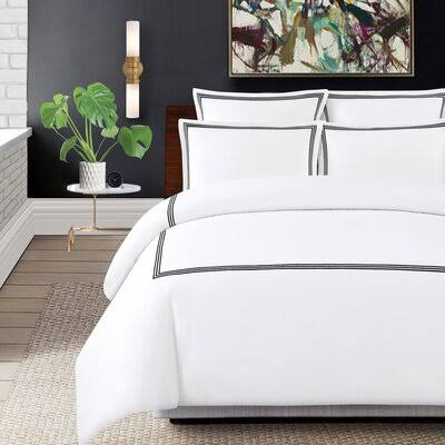 Black Full/Queen Duvet Cover Set with 2 Shams Y953909
