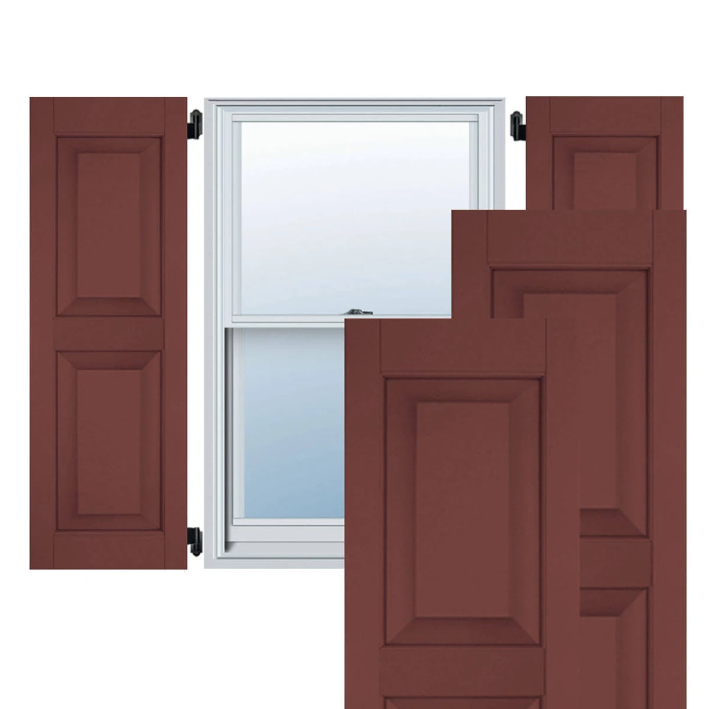 12 in. x 55 in. Exterior Real Wood Pine Raised Panel Shutters Pair S2608