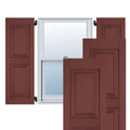 12 in. x 55 in. Exterior Real Wood Pine Raised Panel Shutters Pair S2608