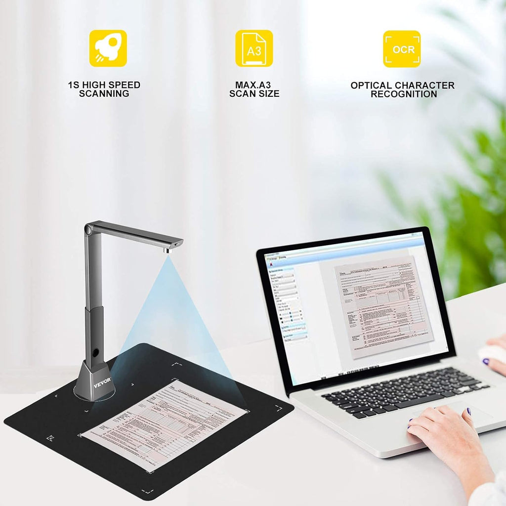 Document Scanner Camera with OCR Function, 10 Mega-Pixel Lens with LED Lights N20013