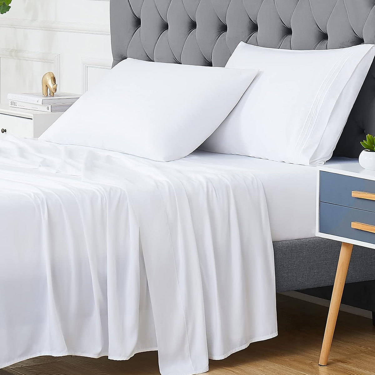 Teal Queen Size 4 PCS Bamboo Sheet Set N259810