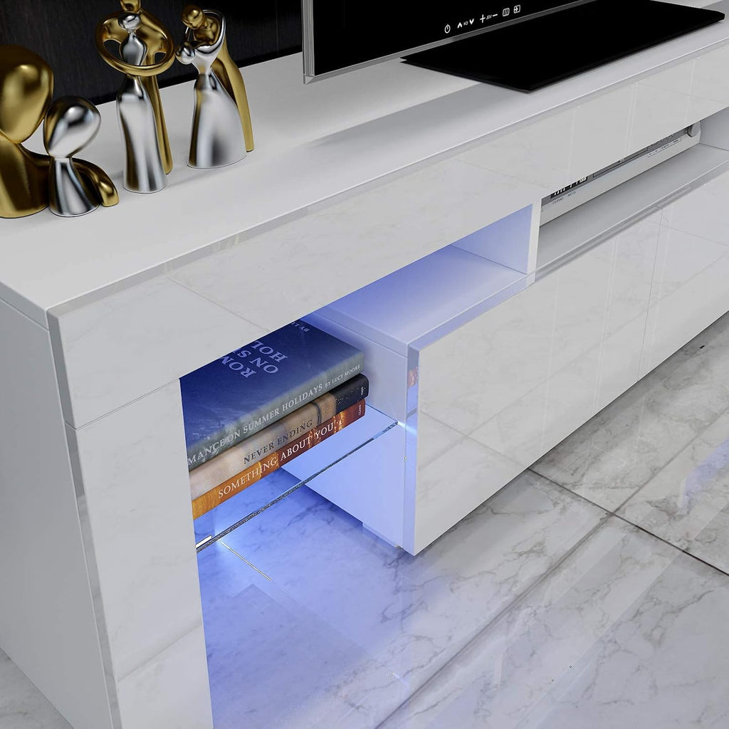 White High Gloss TV Cabinet with Storage and 2 Drawers K7228