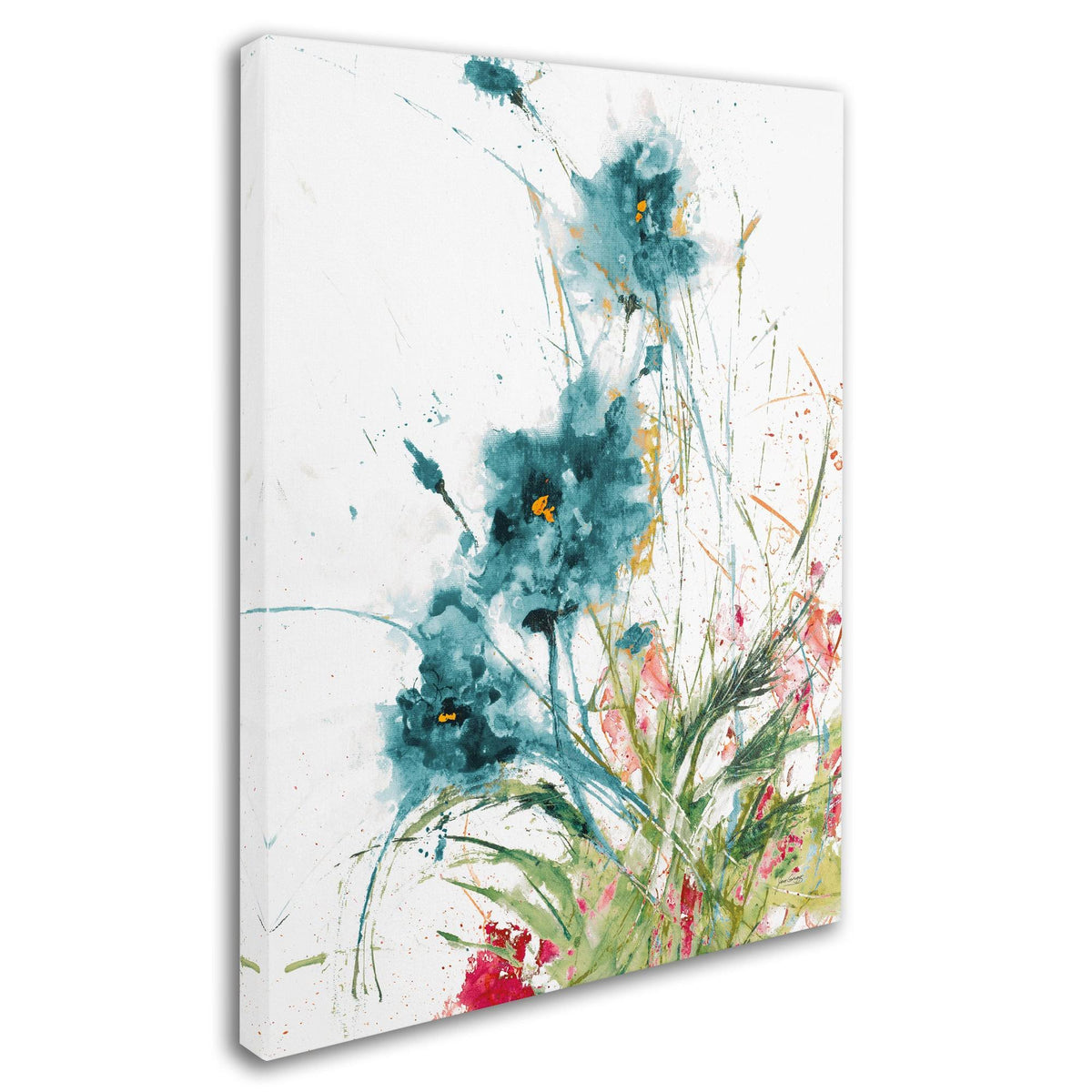 Blue Crop on White Canvas Art T72992