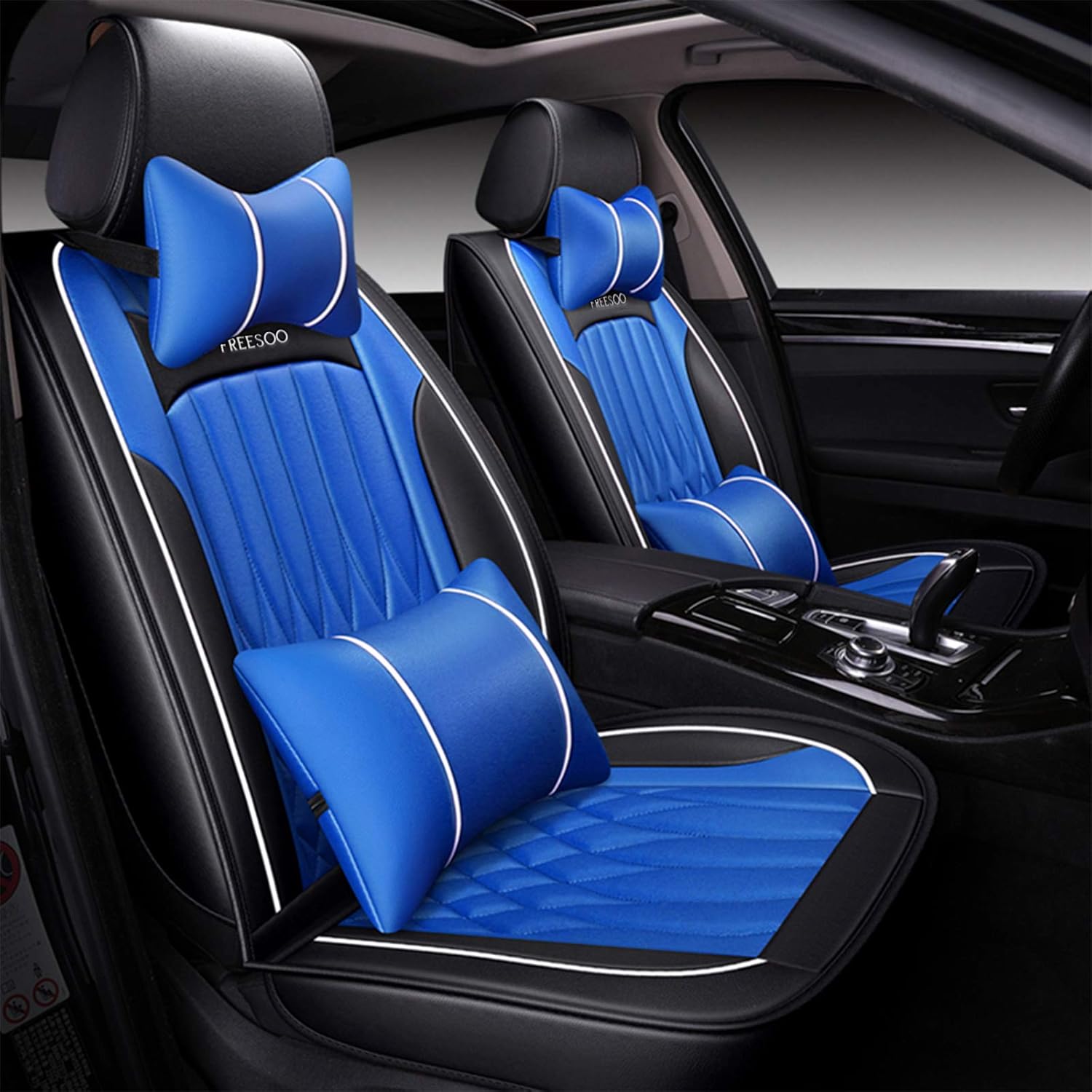 Khaki Brown 2PCS Leather Car Seat Covers V171