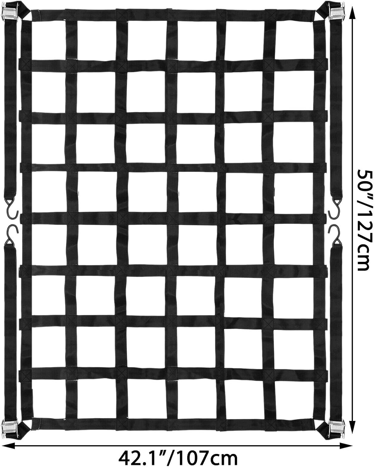 Heavy Duty Truck Bed Cargo Net with S-Hooks, 1100LBS, Pack of 2 D884