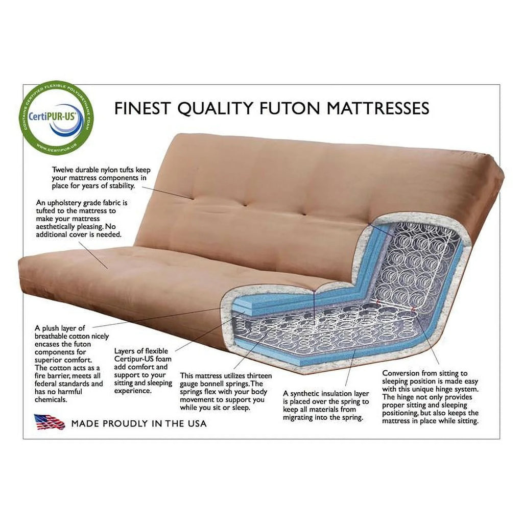 Antique White/Black Suede Fabric Futon N454769
