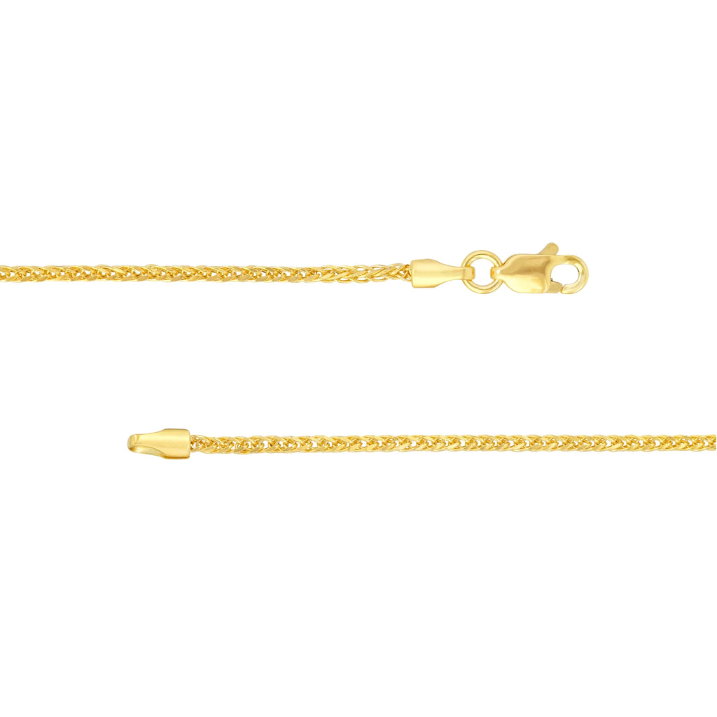 18" 1.25mm Hollow Square Wheat Chain Necklace B97213