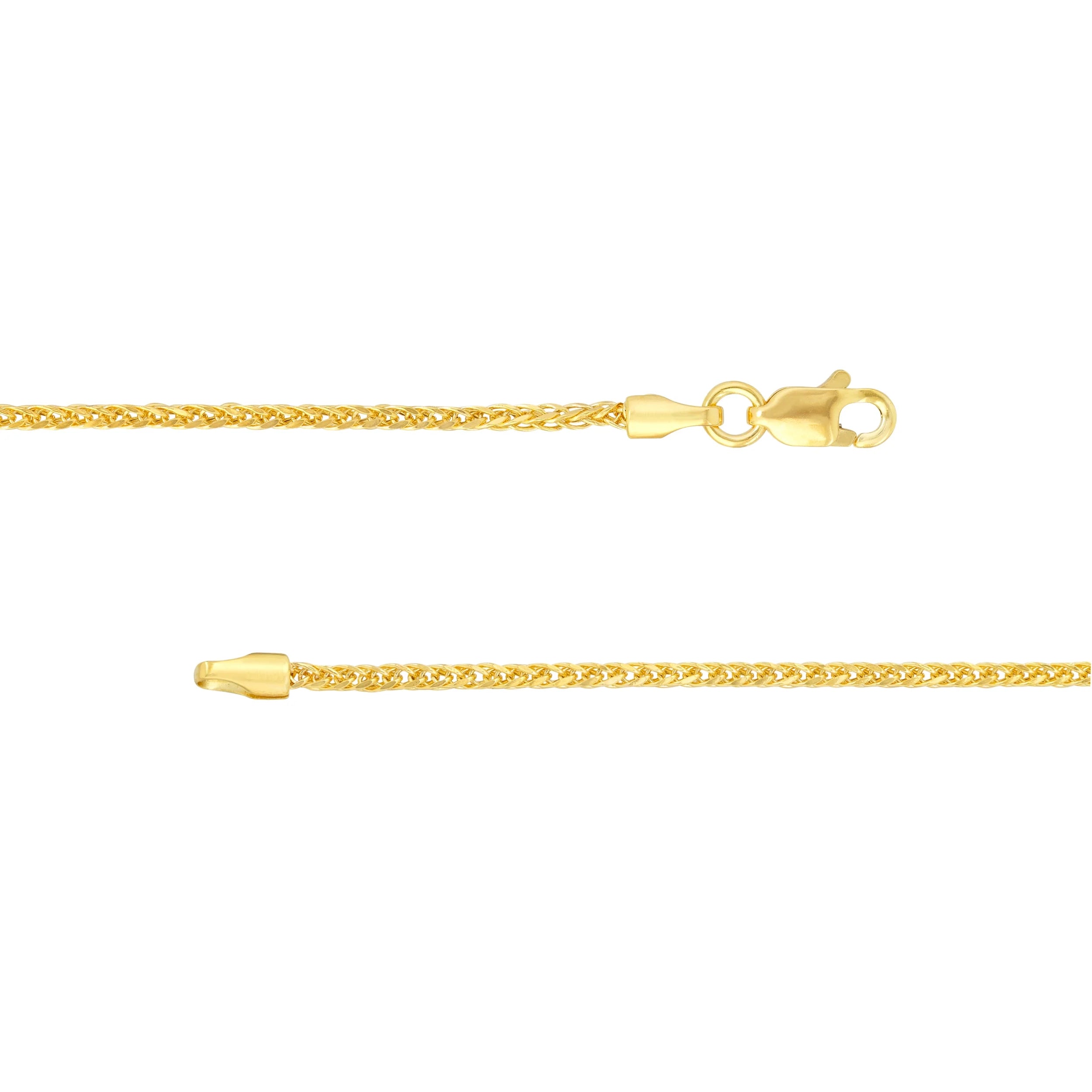 18" 1.25mm Hollow Square Wheat Chain Necklace B97213
