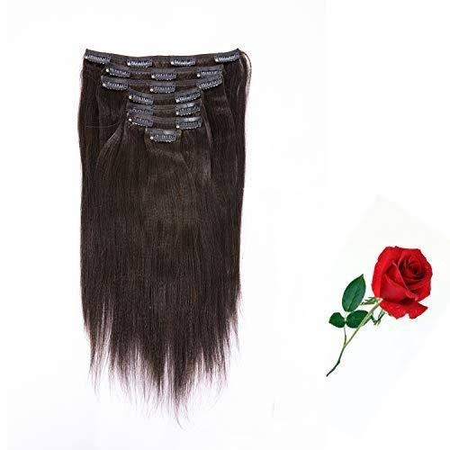 Yaki Straight Clip in Hair Extensions Real Remy Hair Q1293