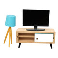 1:12 Scale Mini TV with Television Cabinet Dollhouse Furniture Y71896