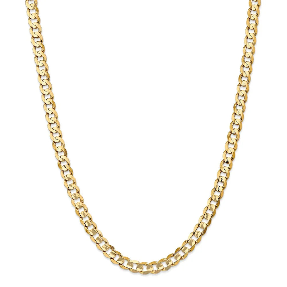 14kt Yellow Gold 22 inch Open Concave Curb Chain with Lobster Clasp L828773