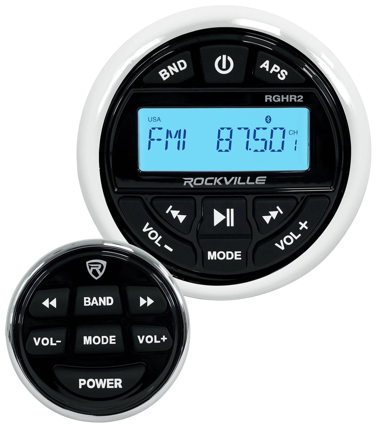 White 6.5" Marine Wakeboard Tower Speakers with Bluetooth Receiver Z8056