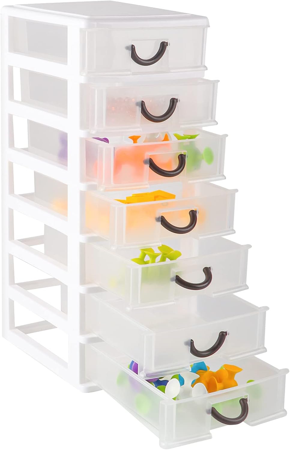 White 7 Clear Desktop Drawer Mini Organizer Box A34390