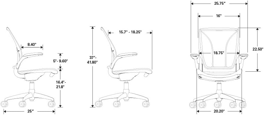 Black Frame Task Chair with Adjustable Arms M503674