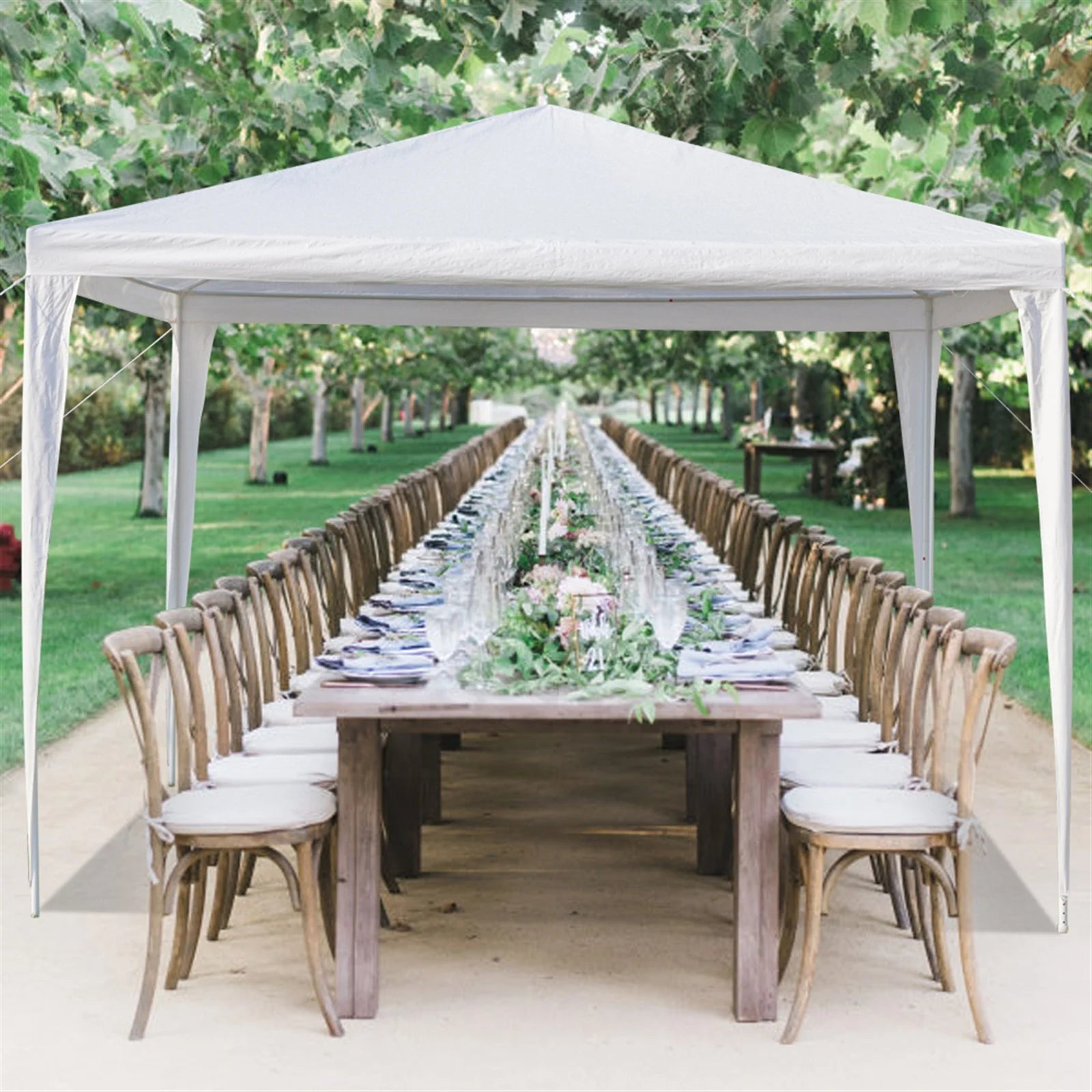 White 10 x 10ft Waterproof Party Tent B97549