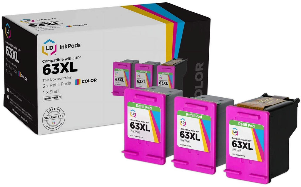 3Pk Ink Cartridge for HP 63XL F91866