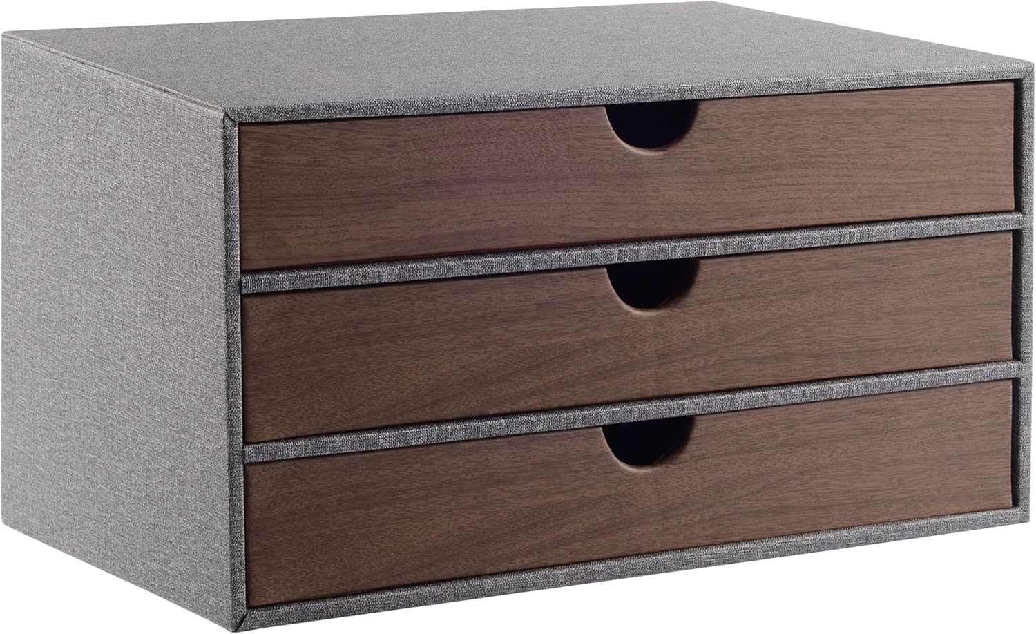 Black Leather 3 Drawer Stackable Storage Box, Pack of 2 M925