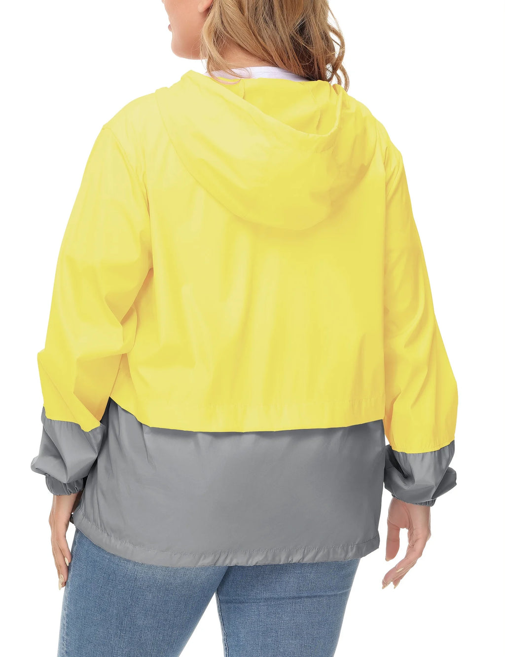Plus Size Waterproof Hooded Rain Jacket J8796