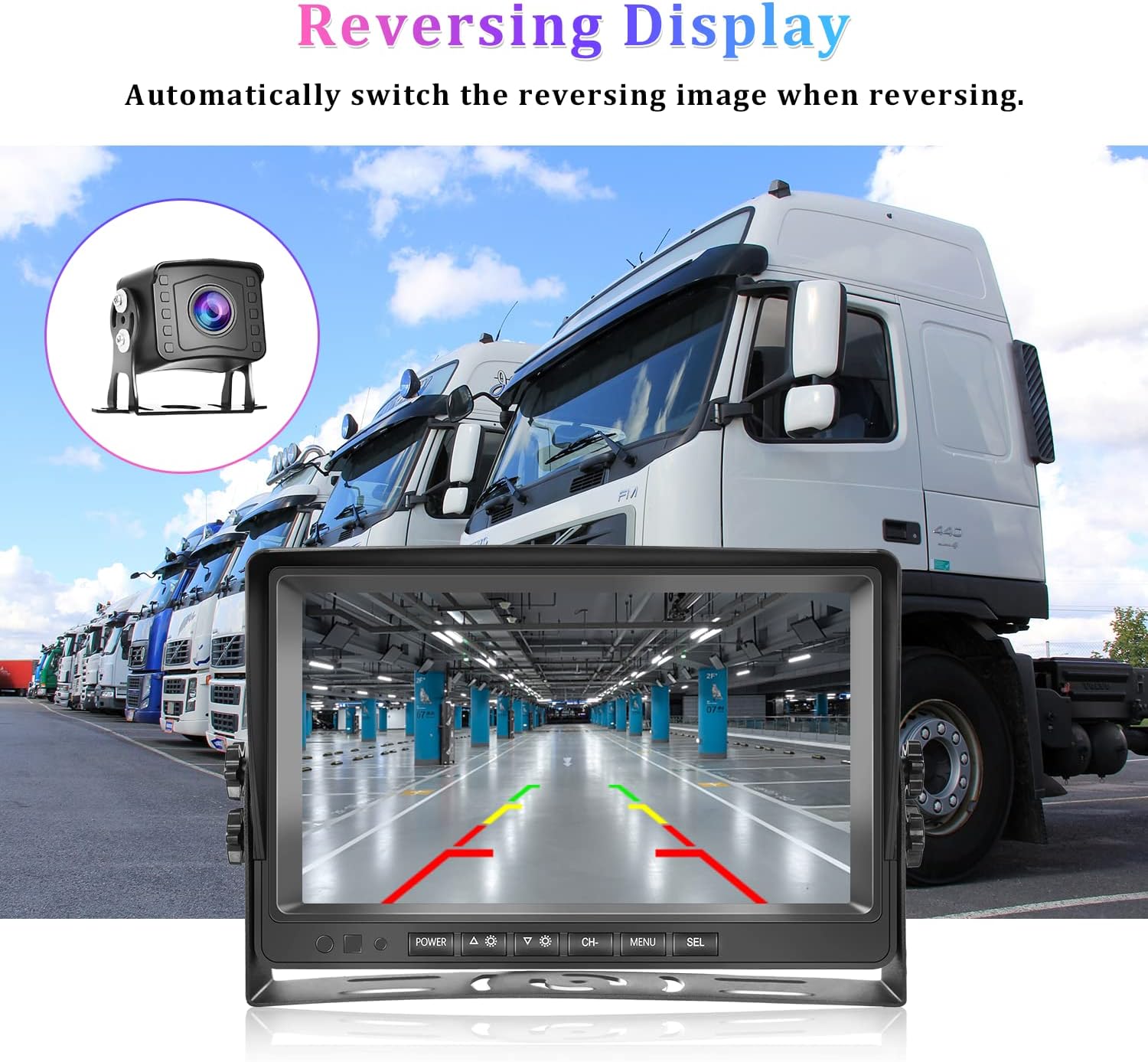 9 inch AHD 1080P Wired Backup Camera with Monitor Kit X76235