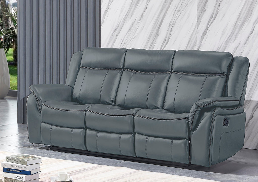 2pc Motion Reclining Sofa and Loveseat Set Black Leather Z5096