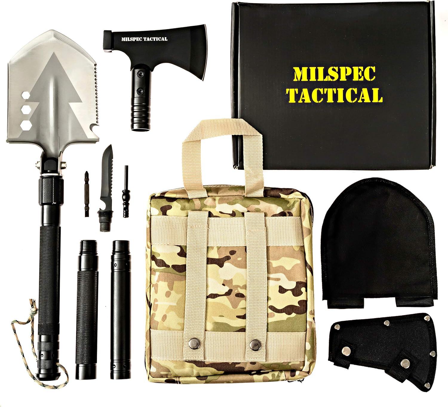 Survival Folding Shovel with Camping Axe Multi-Tool O791671