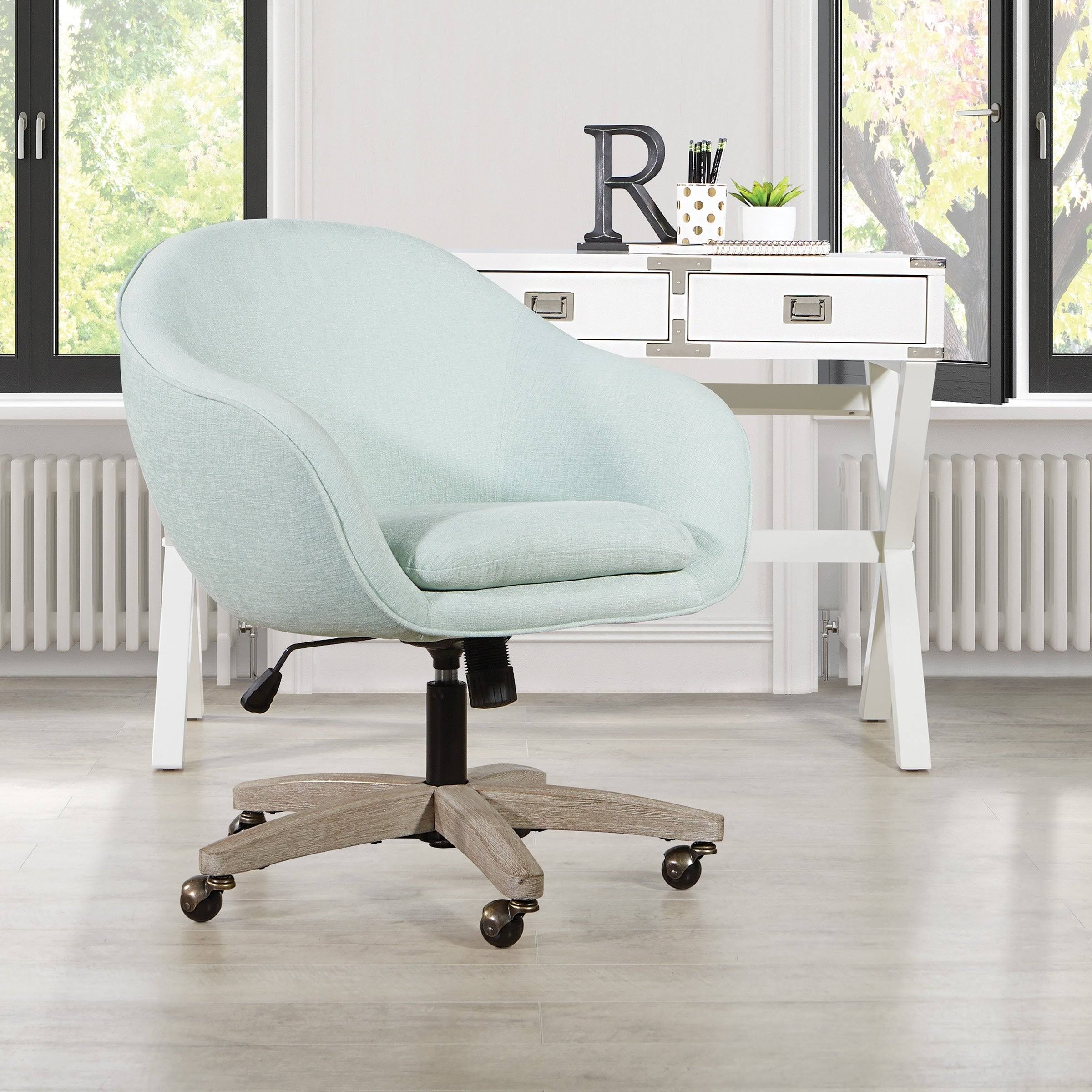 Mint Green Plush Office Chair T5643