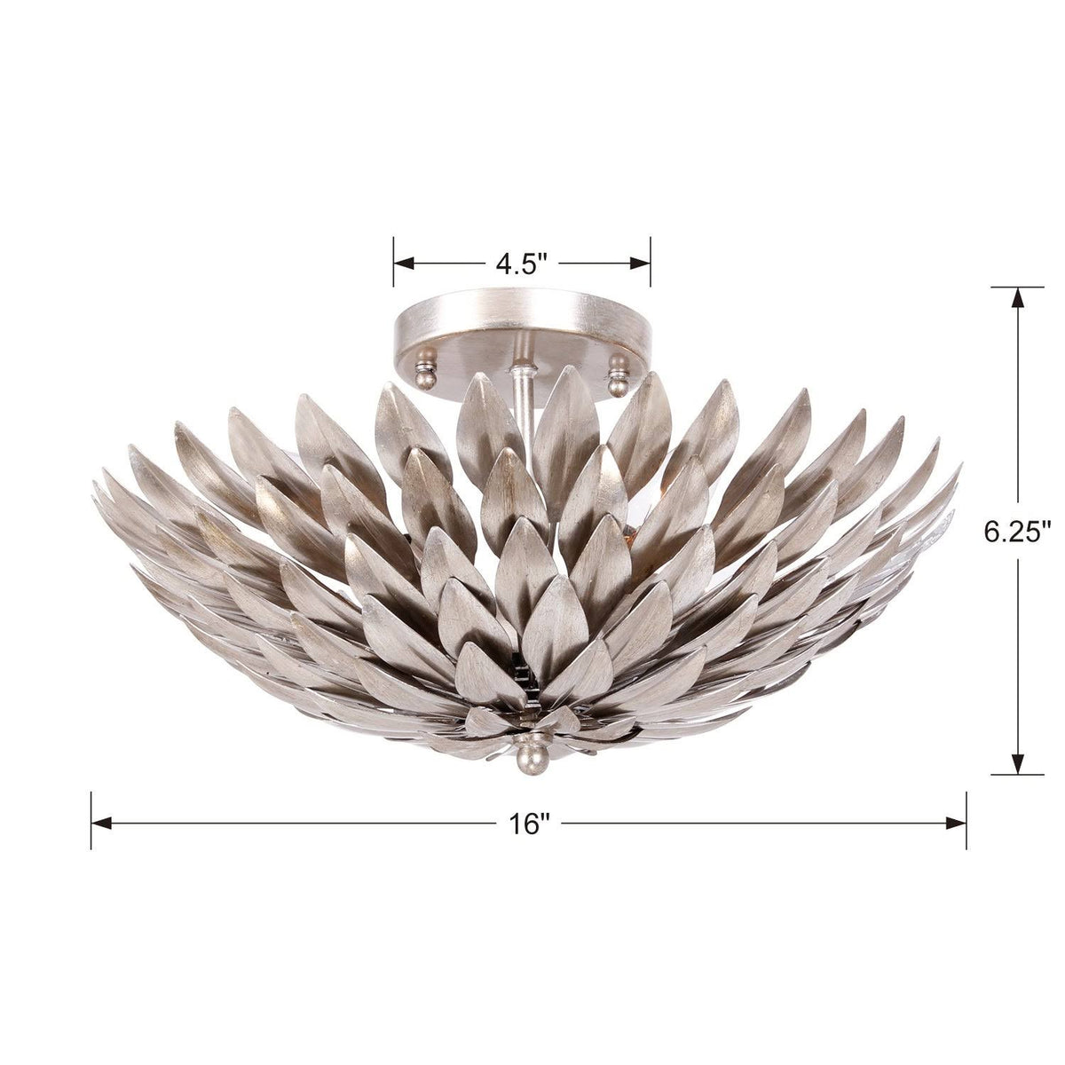 Antique Silver 4 Light Ceiling Mount X683