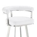 White/Chrome Swivel Counter Stool V32501