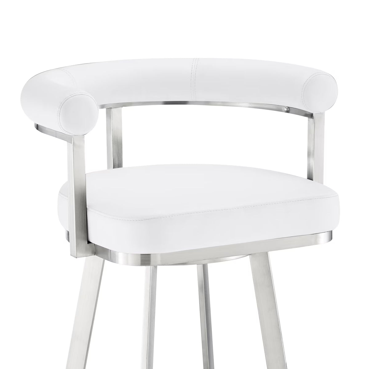 White/Chrome Swivel Counter Stool V32501