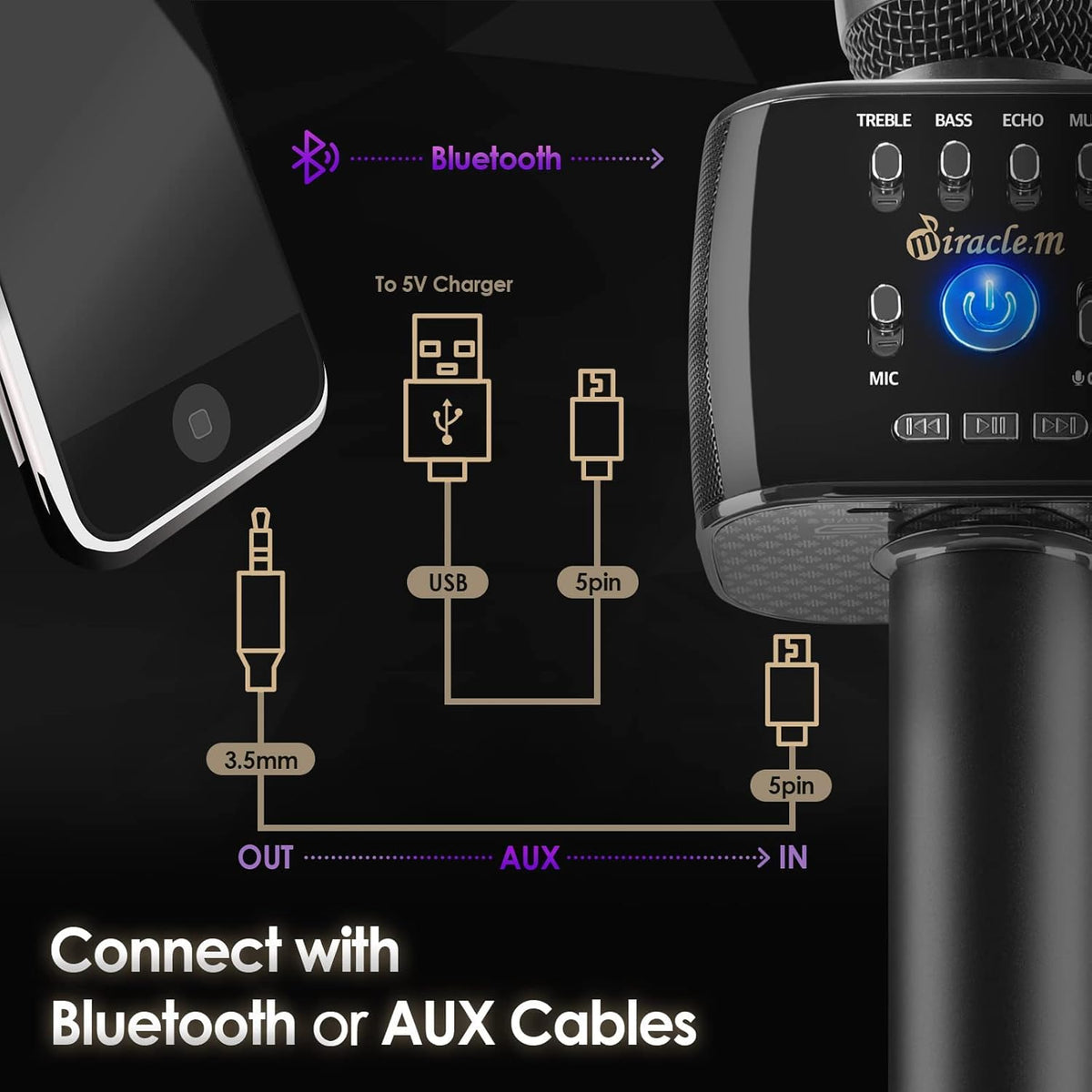 Bluetooth Wireless Karaoke Microphone with Speaker S994