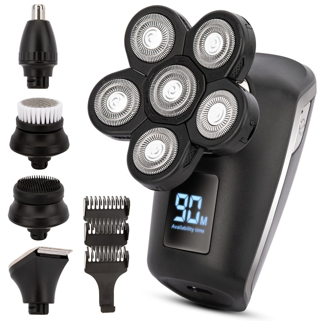 5-in-1 Electric Head Shaver, Cordless and Rechargeable, Pack of 2 B93992