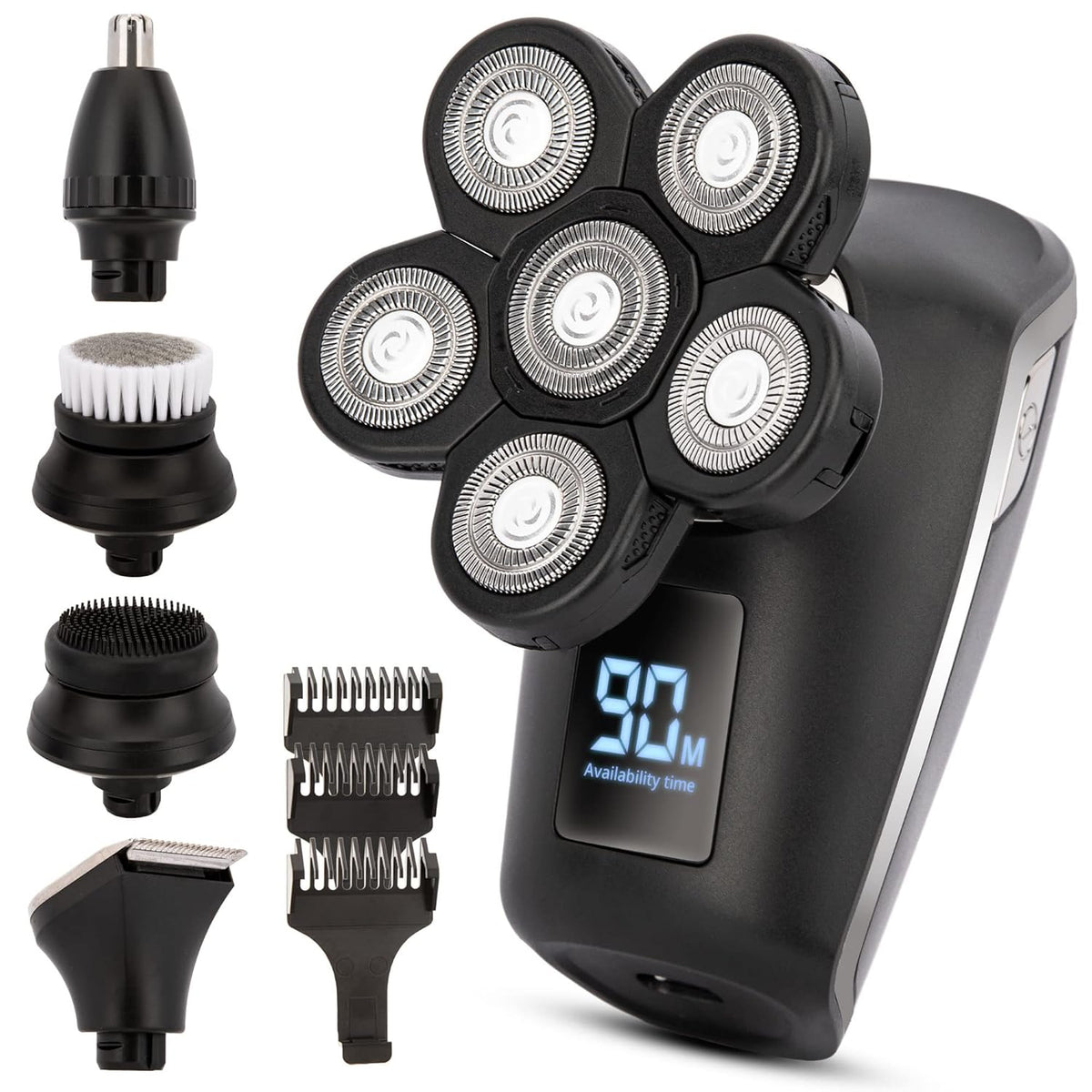 5-in-1 Electric Head Shaver, Cordless and Rechargeable, Pack of 2 B93992