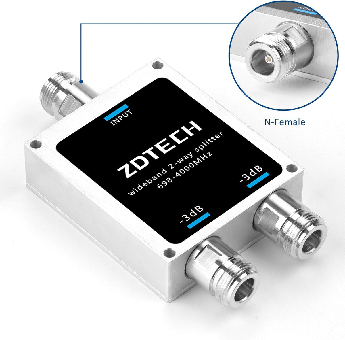 2-Way Splitter with N-Female Connectors 50 Ohm Pack of 2 S56198