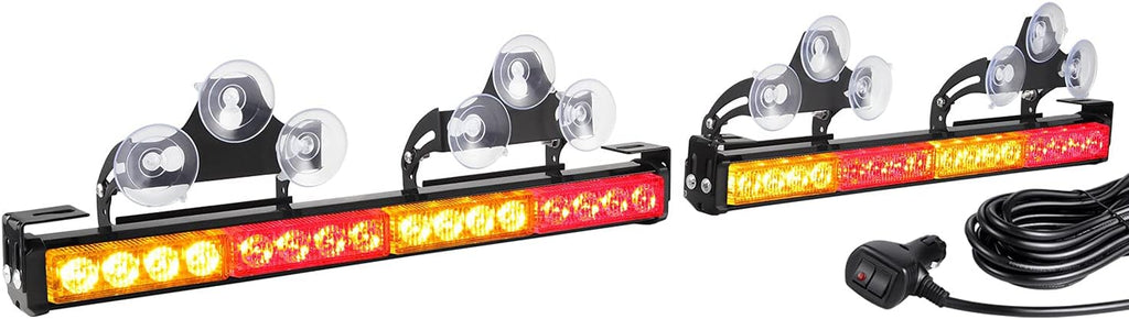 2 in 1 Amber White LED Traffic Advisor Strobe Light Bar H55118