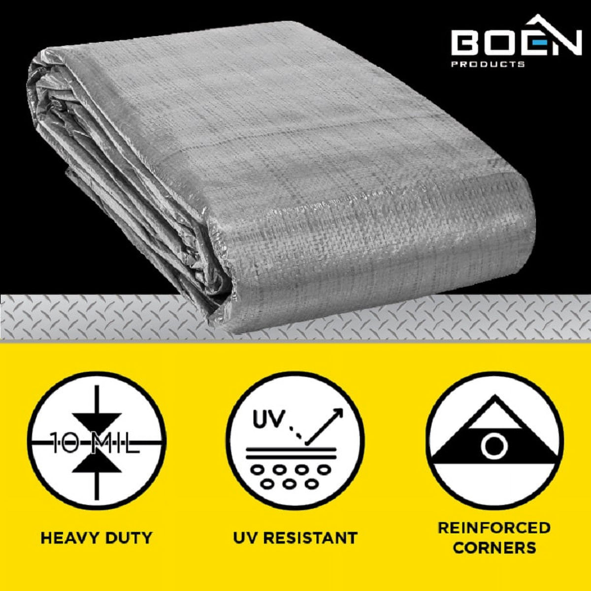 9 x 12 Silver/Black Tarp J541888