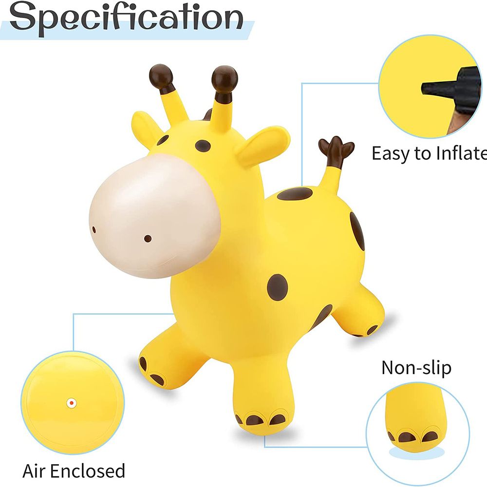 Pink Inflatable Bouncing Giraffe Kids Hopper S4664