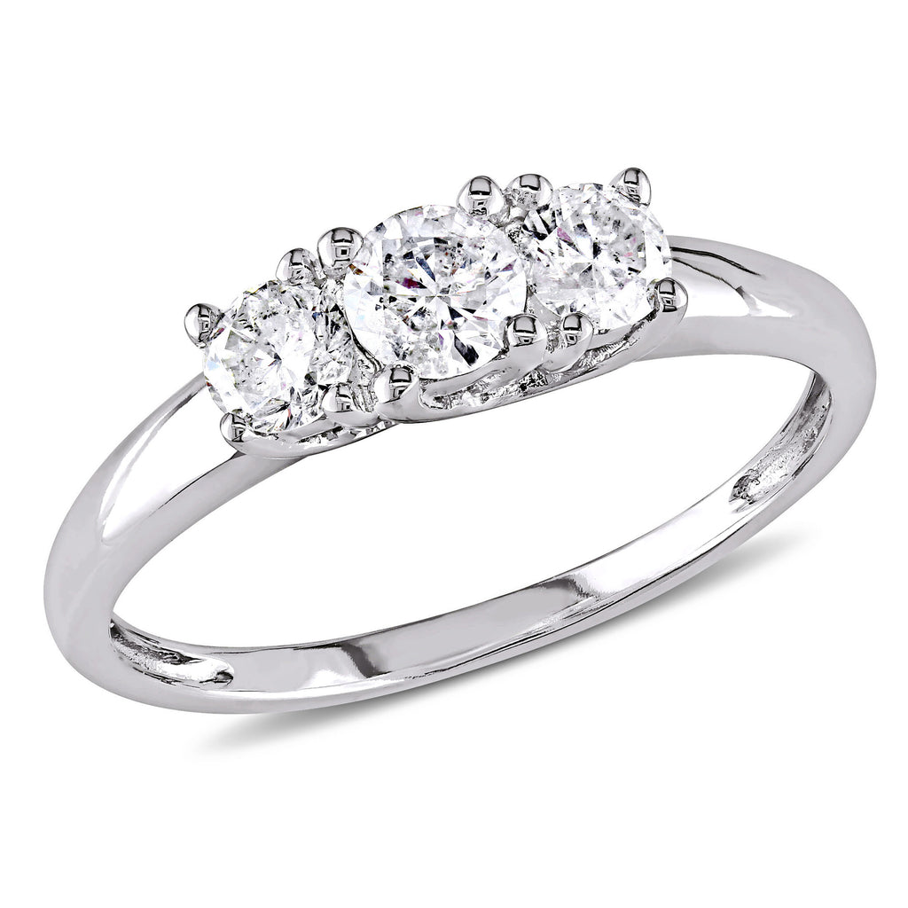 14kt White Gold 3-Stone Diamond Engagement Ring R54992