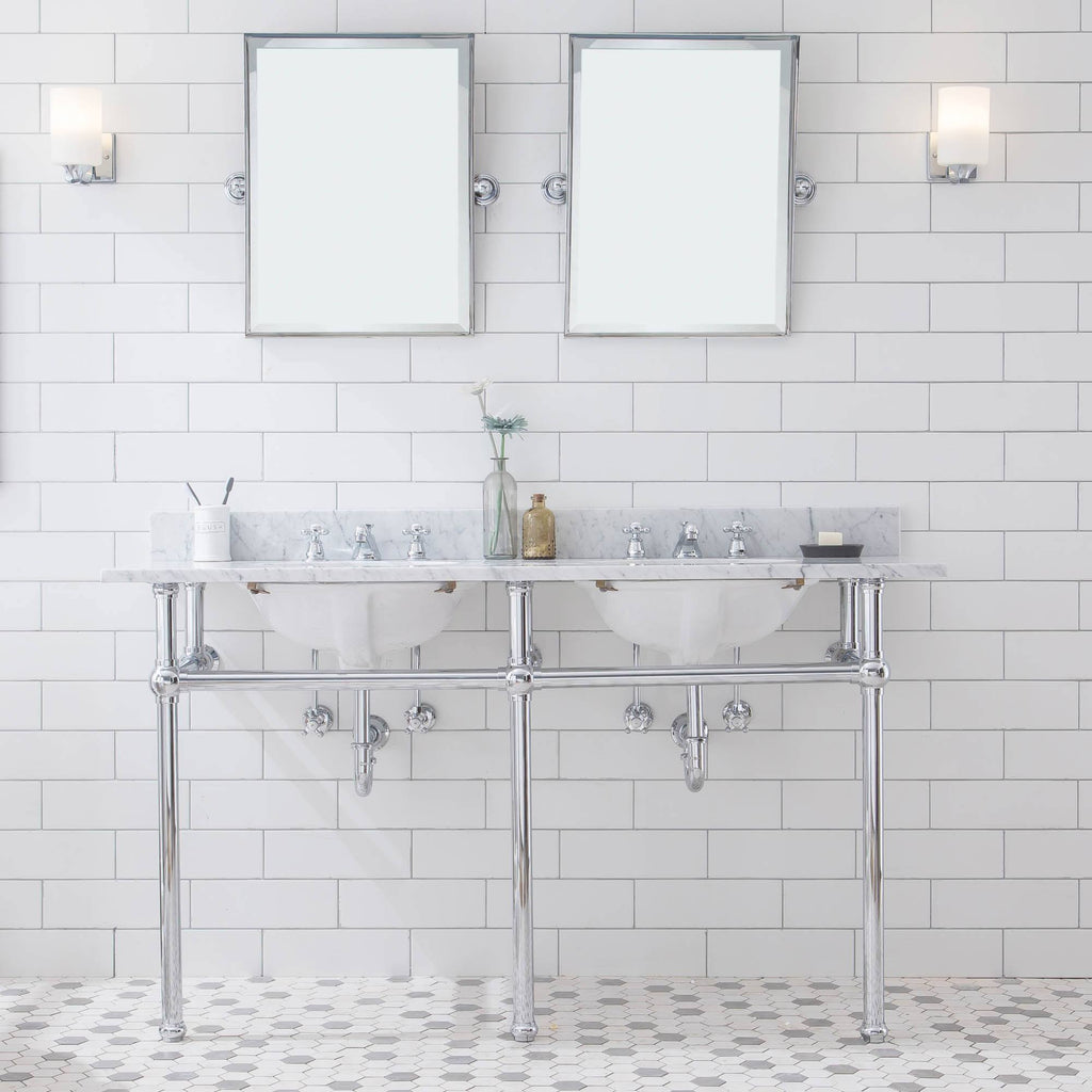 60x22 Double Wash Stand in Chrome Y4182