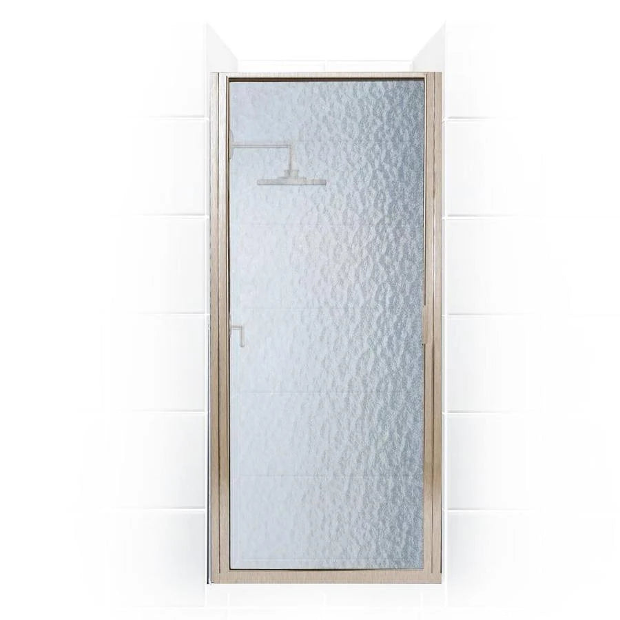 Framed Continuous Hinge Shower Door with Obscure Glass Brushed Nickel A884673