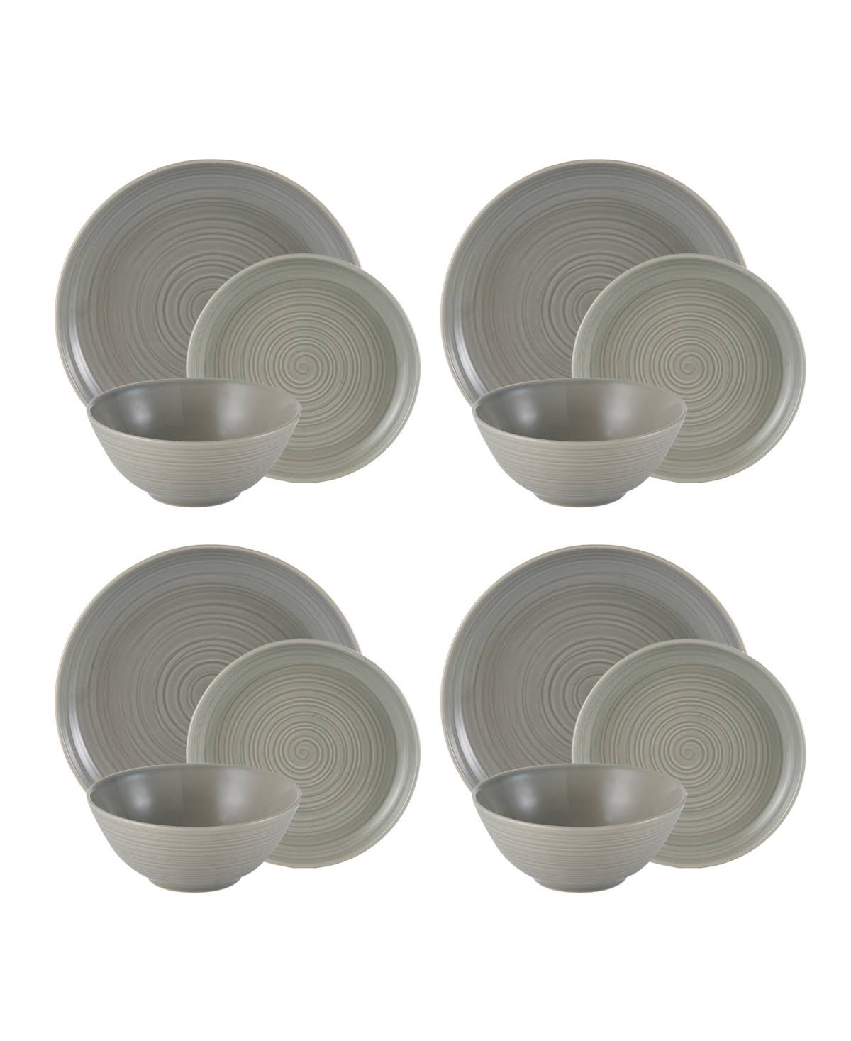 12 Piece Grey Dinner Set Y77774