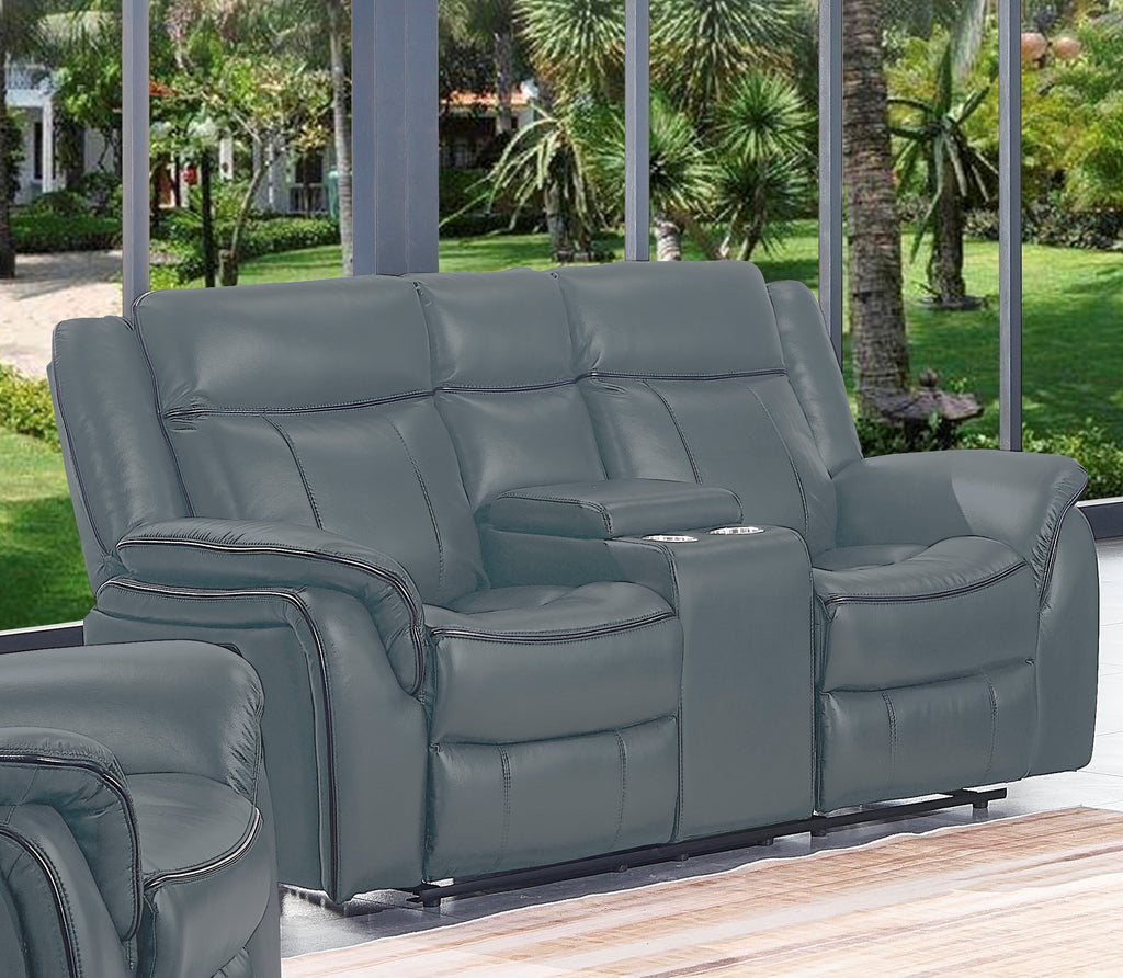 2pc Motion Reclining Sofa and Loveseat Set Black Leather Z5096