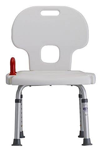 White Bath Seat with Back and Handle P965