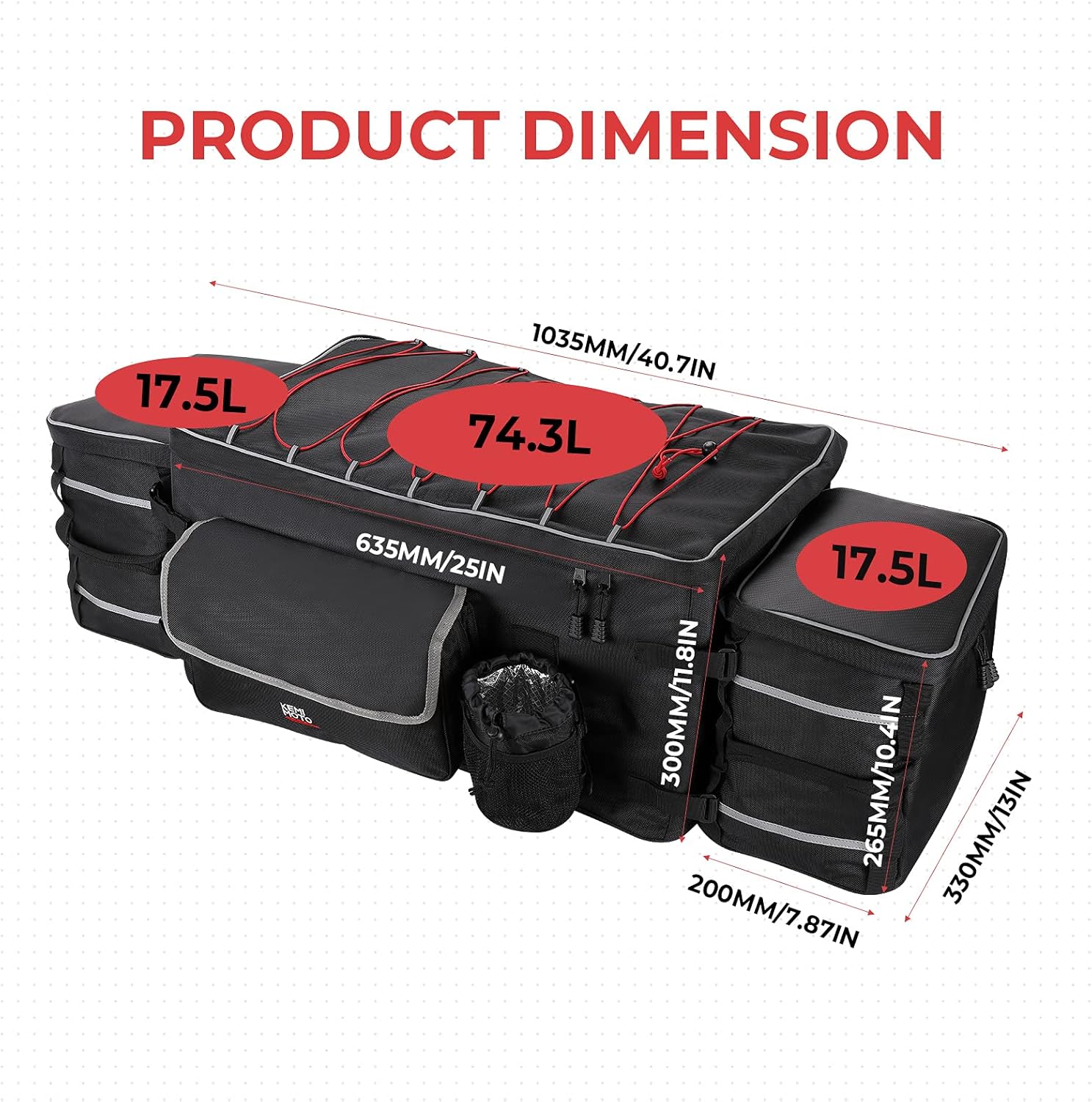 UTV Rear Cargo Storage Bag with Soft Cooler O869