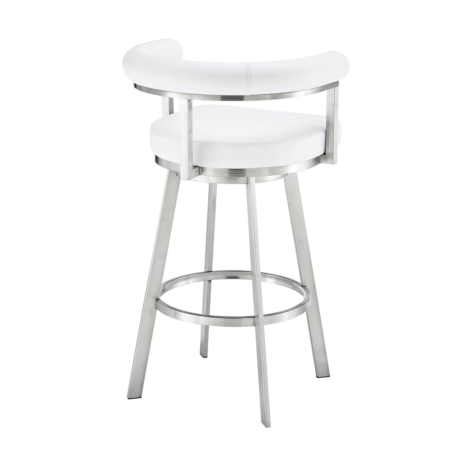 White/Chrome Swivel Counter Stool V32501