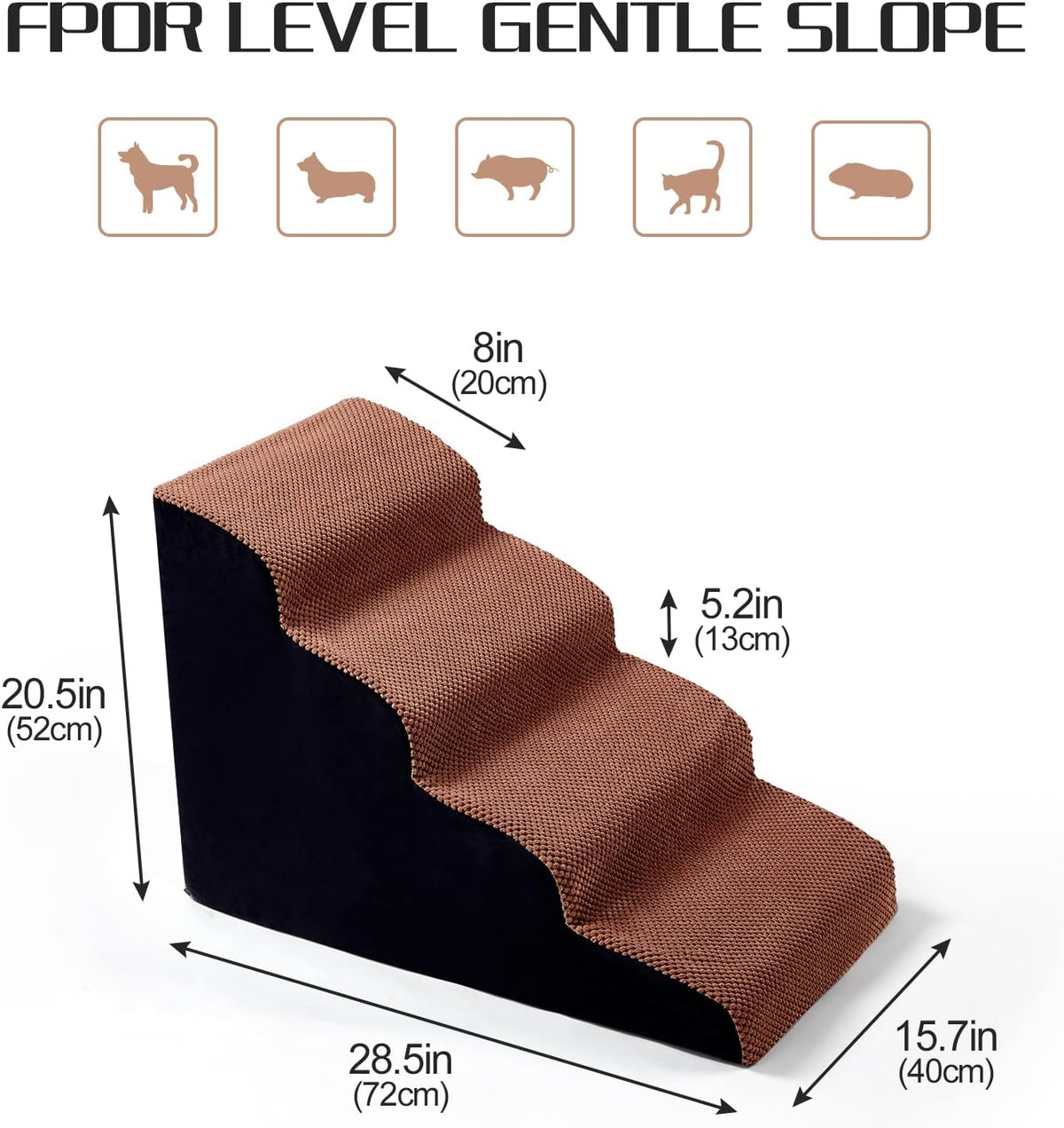 Foam Dog Stairs 4 Tiers Pet Ramp H76439