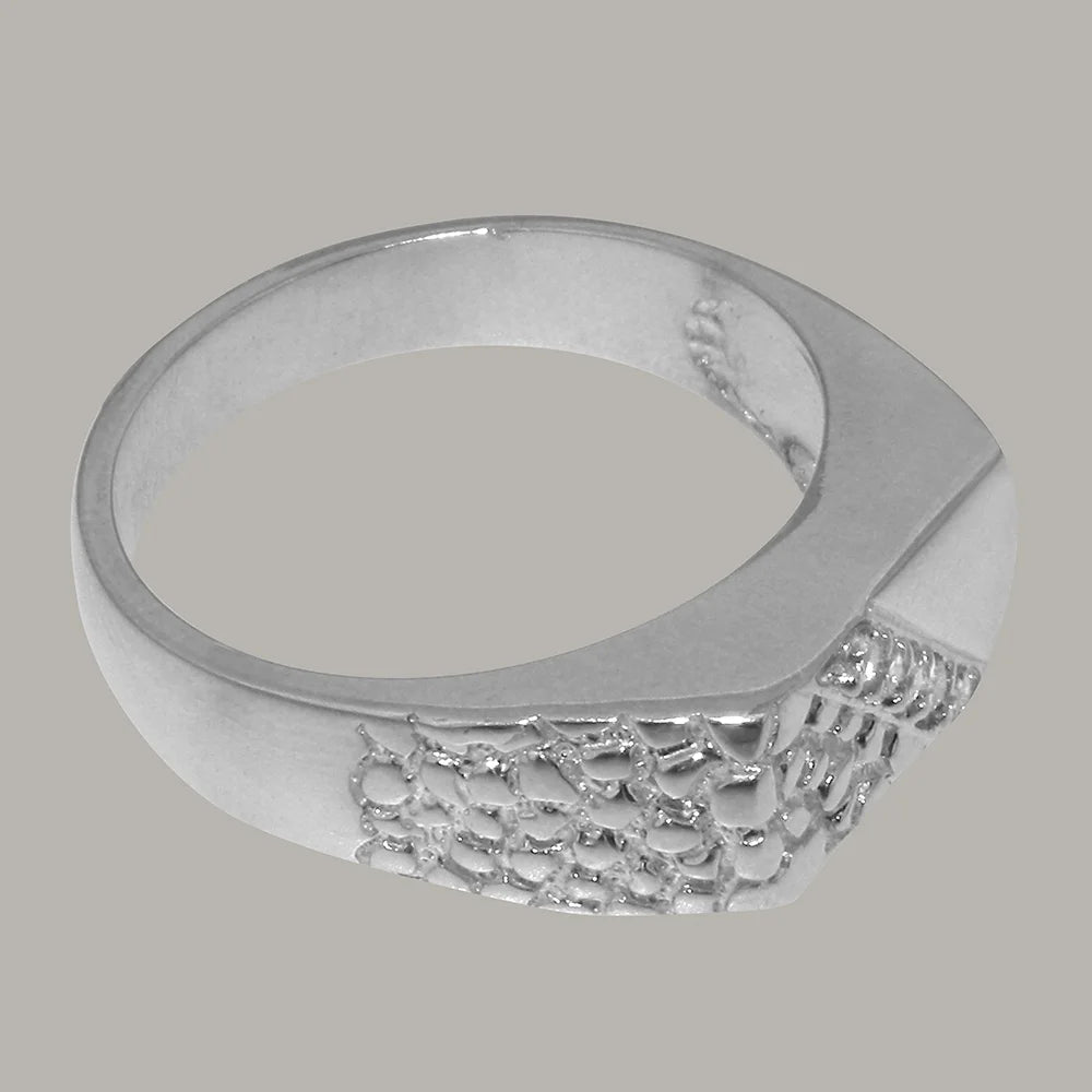 925 Sterling Silver Natural Diamond Mens Engagement Ring A442706